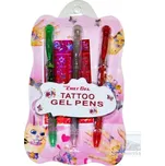 Gelové pero tetovací 3 ks plast + šablony