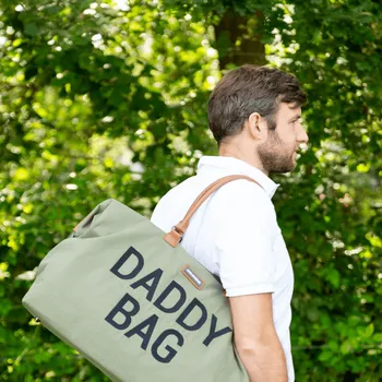 Přebalovací taška Childhome Přebalovací taška Daddy Bag Big Canvas Khaki 55x40x30 hnědá