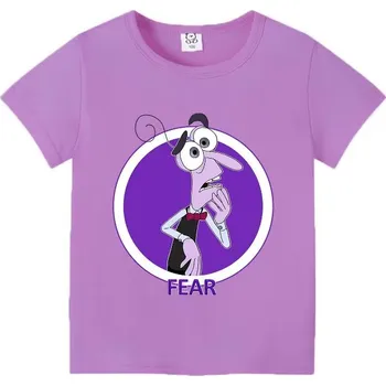 Disney Dětské barevné tričko s potiskem V hlavě 2 (Inside Out 2) Barva: fialové (Fear), Velikost: 110