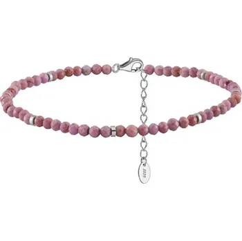 Náramek Stříbrný náramek s přírodními ametisty na kotník 21-26 cm SVLB0429XK10F24