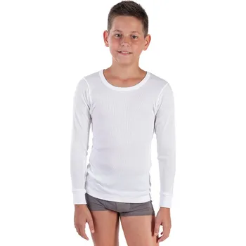 Nátělník EVONA a.s. Chlapecký nátělník s dlouhým rukávem PALKO bílý - Chlapecký nátělník s dlouhým rukávem PALKO bílý 002 140