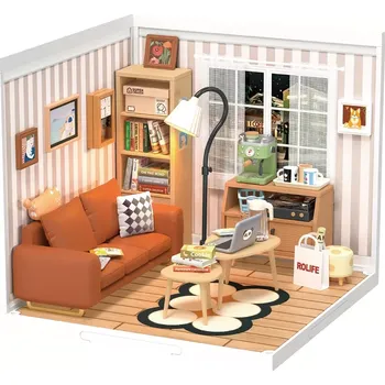 3D puzzle RoboTime miniatura domečku Útulný obývací pokoj