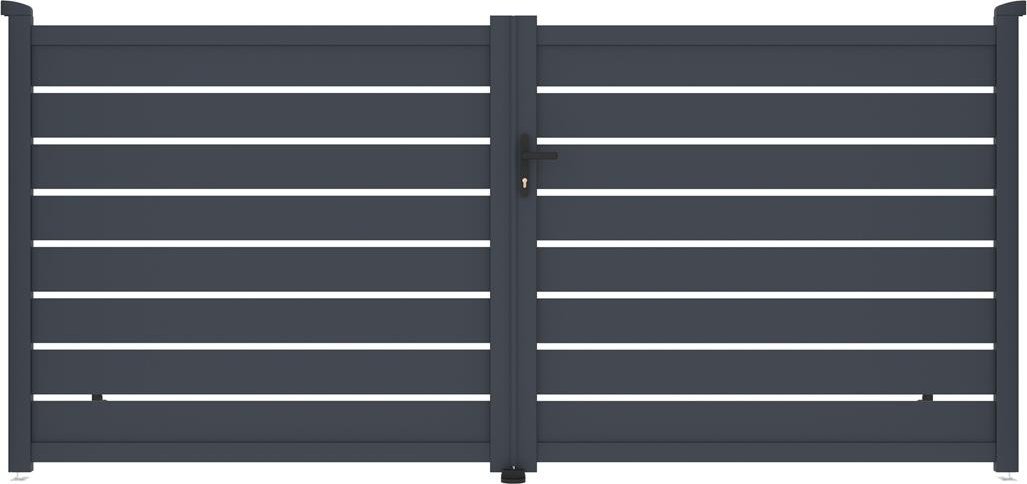 Brána G21 Reno 350x158 cm dvoukřídlá, antracitová