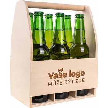 Stojan na víno Dřevia Dřevěný nosič na 6 láhví s vlastním LOGEM
