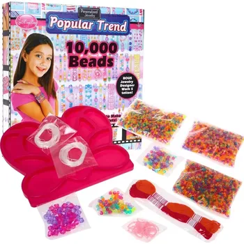 kreativní sada kreativní sada na výrobu šperků pro děti 6+ s korálky a motýlkovou podložkou, 10000+ dílků