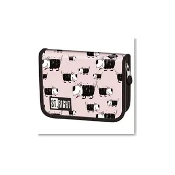 Penál Školní penál dvouchlopňový růžový BAMBINO se psi