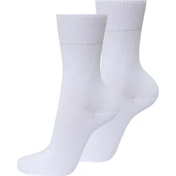 Dámské ponožky EVONA a.s. Ponožky BIO STŘÍBRO bez gumy bílé - PON BIO S. BEZ G 111 31-32