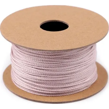 Stuha Kroucená šňůrka 1,2 mm/25 m - pudrově růžová