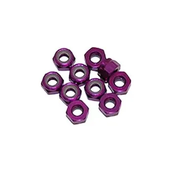 RC náhradní díl Ultimate Racing M3 hliníkové samojistné matičky fialové, 10 ks. - expresní doprava