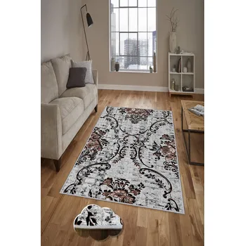 Bytový textil ASIR Koberec (80 x 120) HMNT182 šedý s květinovým vzorem