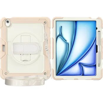 Pouzdro na tablet VSECHNONAMOBIL 81755 SOLID 360 Odolný obal pro Apple iPad Air 13 2025 / Air 13 2024 béžový-růžový