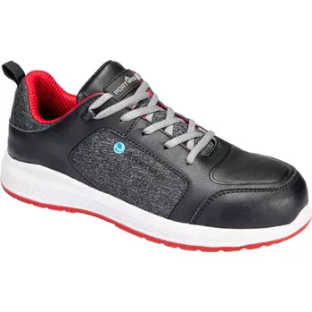 Pracovní obuv PORTWEST Obuv FC07 Eco Composite Trainer S3S SR, polobotka s komozitní špicí a stélkou POR-FC07BKD46 46 Černá/červená