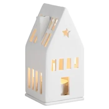 Svícen Porcelánový svícen domeček s hvězdičkou