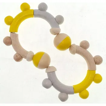 Hess dřevěné chrastítko přírodní žlutá