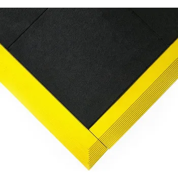 Rohožka Černá gumová protiúnavová protiskluzová olejivzdorná rohož Fatigue - 90 x 90 x 1,8 cm (80000496) FLOMAT