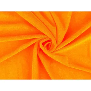 Elastický samet Panné pololesklý METRÁŽ - 4 oranžová