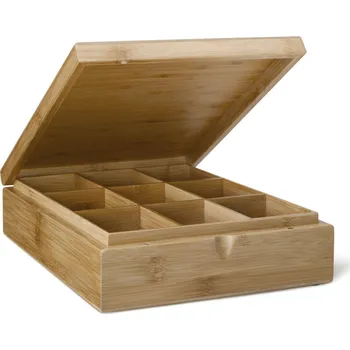 Dóza na potraviny Bredemeijer Krabička na čaj Bamboo, 9 přihrádek bez okénka