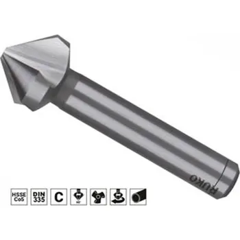 Vrták Ruko 102111E - Záhlubník kuželový pr. 8,3 mm tříbřitý 90°, délka 50 mm, válcová stopka pr. 6 mm, vybrušovaný, HSS-Co5