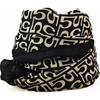 Šátek Dámský šátek se vzorem puzzle černo-hnědý, VELIKOST UNI