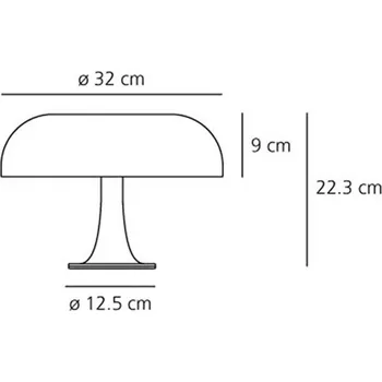 Lampička Artemide Nessino - designová stolní lampa oranžová - Výška stínidla 9 cm, Ø základny 12,5 cm 4 x 20 W - Doprava zdarma