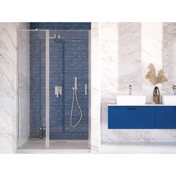 Bezrámové sprchové dveře EXO-C - Chrom/Leštěný hliník (ALU), 90 cm, 100, 190, Univerzální Levé / Pravé, Čiré bezpečnostní sklo - 6 mm (BCEXOC100CC+BCE HOPA