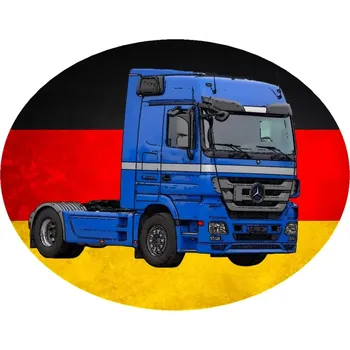 Nášivka Nažehlovačka s nákladním autem Mercedes Actros modrý (digitální nažehlovačka)