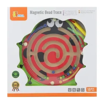 Dřevěná hračka Viga Dřevěné magnetické bludiště beruška