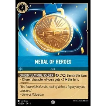 Sběratelská karetní hra Lorcana SSK 165/204 Medal of Heroes - Shimmering Skies Stav: Near Mint, Verze: NORMAL