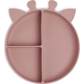 Talíř NUUROO Orla Silikonový dělený talíř Giraffe Woodrose