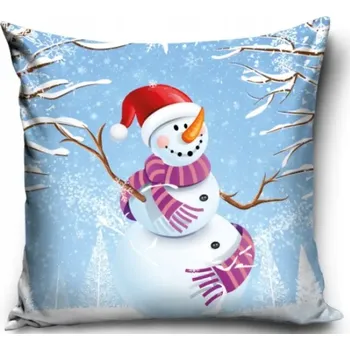 Povlak na dekorativní polštářek Carbotex Vánoční povlak na polštářek Sněhulák, 40/40cm, PNL237004