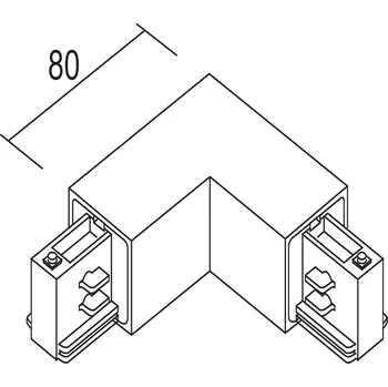 Lampička Ivela 90° rohový zemnič pro LKM quadro, černý černá