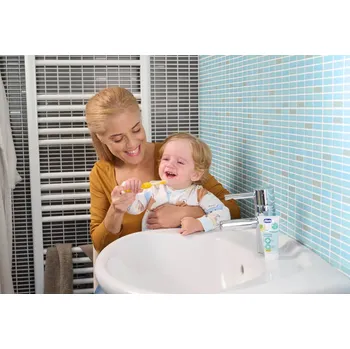 Zubní kartáček CHICCO Sada zubních kartáčků pro děti Indigo-Mustard 6-36m, 2ks modrá