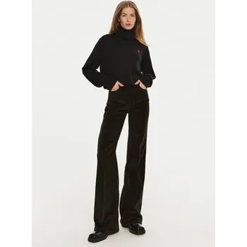 Dámské kalhoty AMI Paris Kalhoty z materiálu FTR420.CO0089 Hnědá Flare Fit S