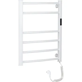 Radiátor CERANO - Elektrický sušák ručníků Luca, s displejem - 97 W - bílá lesklá - 660x550 mm