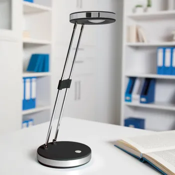 Lampička Stolní lampa LED MAULpuck, teleskopické rameno, černá - Délka ramene 35 cm; Ø hlavy 10 cm; Ø základny 12,5 cm; délka kabelu 170 cm černá, hliník 1 x 3 W LED - Doprava zdarma