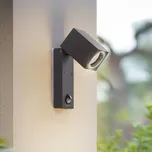 Nástěnné svítidlo Lindby Othil, senzor, antracit, kov, IP44 1 x 10 W LED - Doprava zdarma