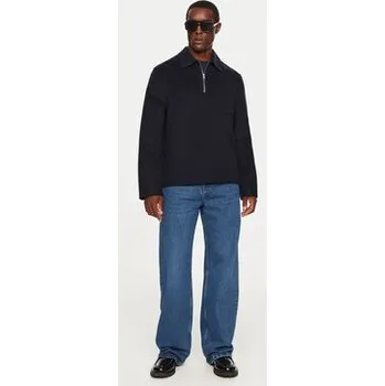 Dámský kabát AMI Paris Vlněný kabát HJK057.WV0022 Tmavomodrá Regular Fit XL