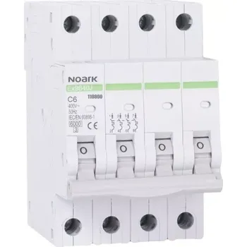 modulární přístroj a rozvaděč NOARK 110800 Ex9B40J 4P C6 Úzký instalační jistič 54 mm, 6 kA, char. C, 6 A, 4pól (Ex9B40J 4P C6)