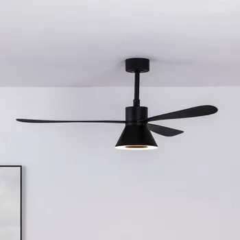 Lampička FARO BARCELONA Stropní ventilátor Amelia Cone, LED světlo, černá - Svítidlo – Ø 24 cm, výška 13 cm; celková výška s dlouhou tyčí 50 cm; baldachýn – Ø 13 cm, výška 6 cm; minimální montážní výška 2,30 m LED 20 W celkem - Doprava zdarma