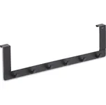 KELA Dveřní věšák 6 háčků Colgar kovový černý 46,0x13,0x2,5cm KL-22242