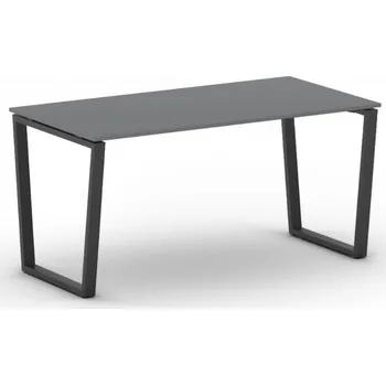 Psací stůl Kancelářský stůl PRIMO IMPRESS, 160x80 cm, černá podnož, grafit