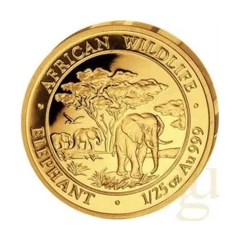 1/25 uncí zlatá mince Somálsko slon 2012