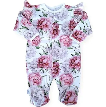 Kojenecký overall Le Bebe Exclusive Overal s volánky Pivoňky - 68