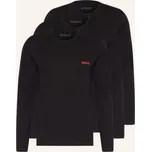 Hugo Pánské Tričko S Dlouhým Rukávem, 3 Kusy V Balení, černá, 50