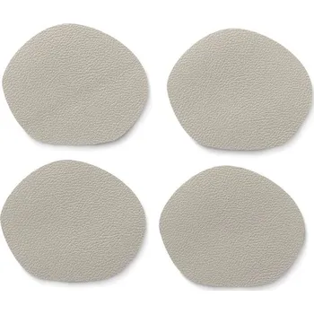 Podložka pod hrnec KELA Podtácky pod hrnec Stone PU kůže světle šedá 4 kusy 12,0x10,0x0,2cm KL-12657