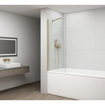 Vanová zástěna FISA vanová zástěna 700x1500mm, zlato mat, čiré sklo