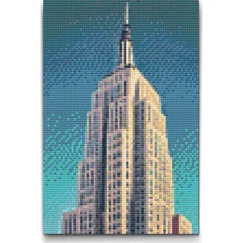 Diamantové malování Diamantové malování - Empire state building z blízka Velikost: 20x30cm, Rámování: Pouze srolované plátno, Diamanty: Kulaté