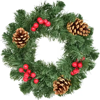 Věnec Věnec zelený zdobený bezinkami Ø30 cm