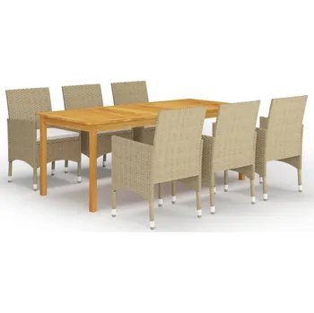 Petrashop 7dílný zahradní jídelní set béžový Béžová3067857