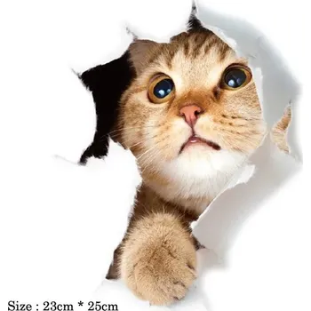 Samolepící dekorace Nálepka na zeď | 3D samolepka na zeď kočka - 7